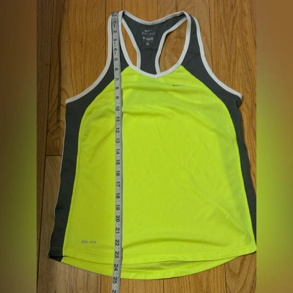 Nike Women's One Dri-FIT tank top in a neon yellow color size M